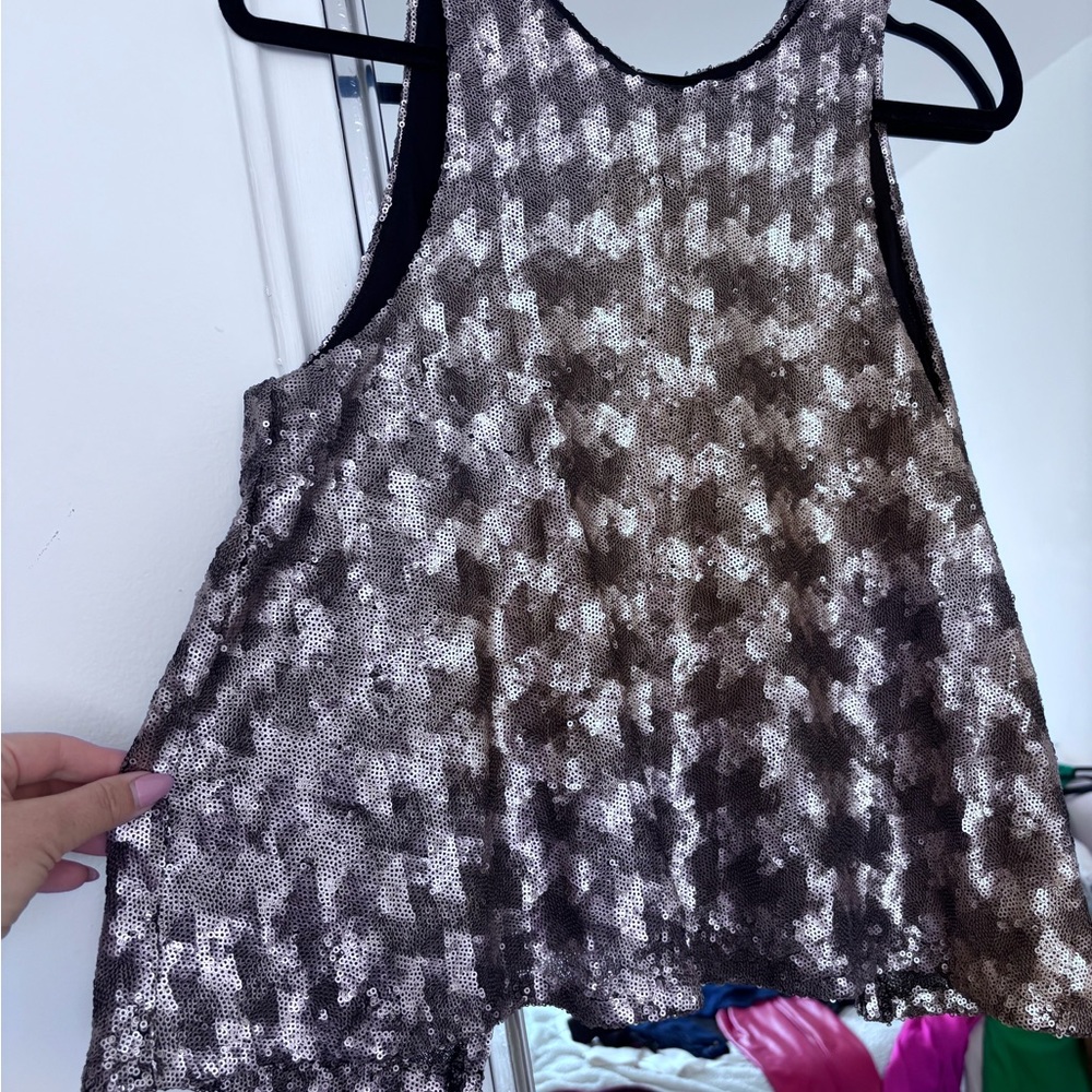 Sequin Sleeveless Top - copper